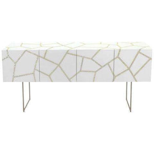 Ashley Buffet Mother of Pearl White Lacquer Shell Couture - Commercial Grade