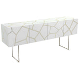 Ashley Buffet Mother of Pearl White Lacquer Shell Couture - Commercial Grade