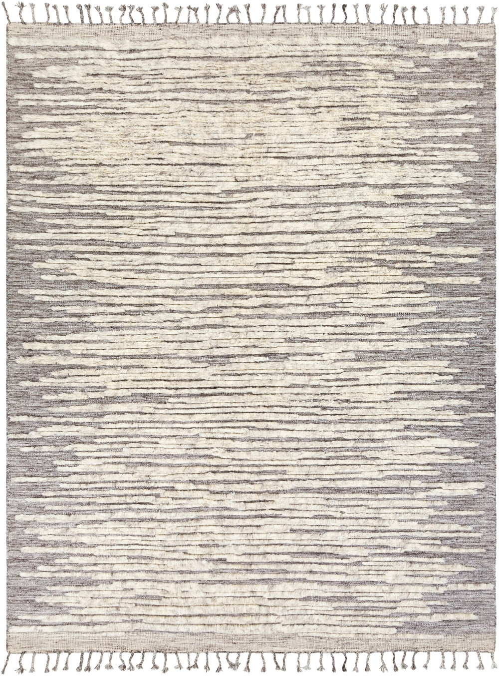 Sahara SAH-2301 Global Wool, Viscose Rug SAH2301-81012 Medium Gray, Cream, Taupe, Dark Brown 80% Wool, 20% Viscose 8'10" x 12'