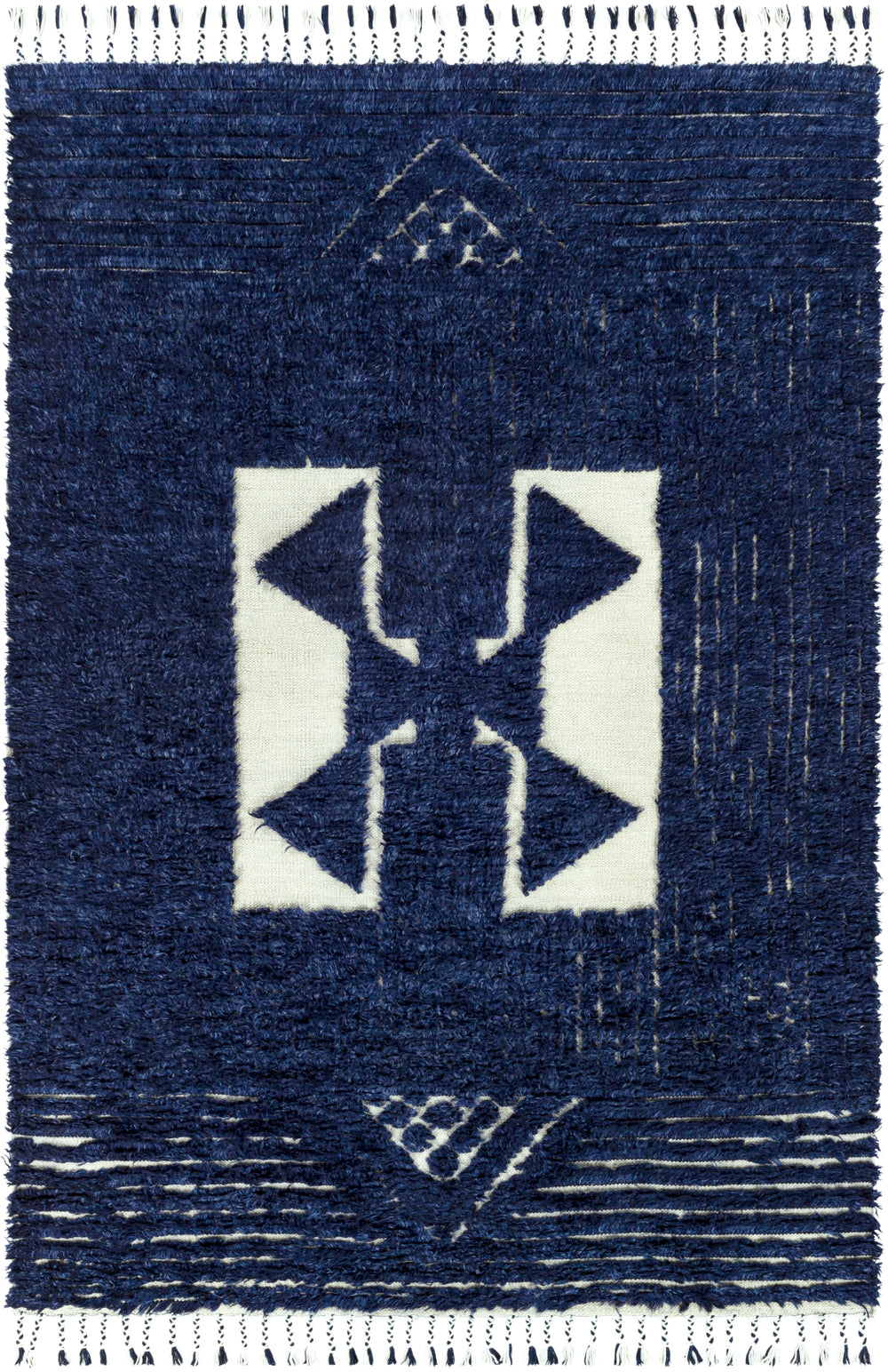 Sahara SAH-2303 Global Wool Rug SAH2303-81012 Cream, Navy 100% Wool 8'10" x 12'