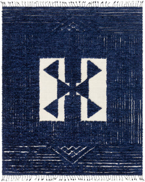 Sahara SAH-2303 Global Wool Rug SAH2303-810 Cream, Navy 100% Wool 8' x 10'