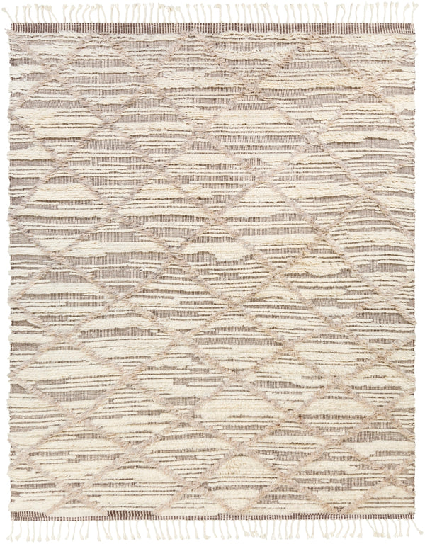 Sahara SAH-2307 Global Wool Rug SAH2307-810 Khaki, Ivory, Dark Brown 100% Wool 8' x 10'