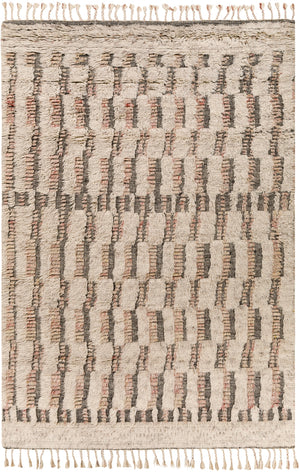 Sahara SAH-2309 Global Wool Rug SAH2309-69 Dark Brown, Pale Pink, Cream, Taupe 100% Wool 6' x 9'