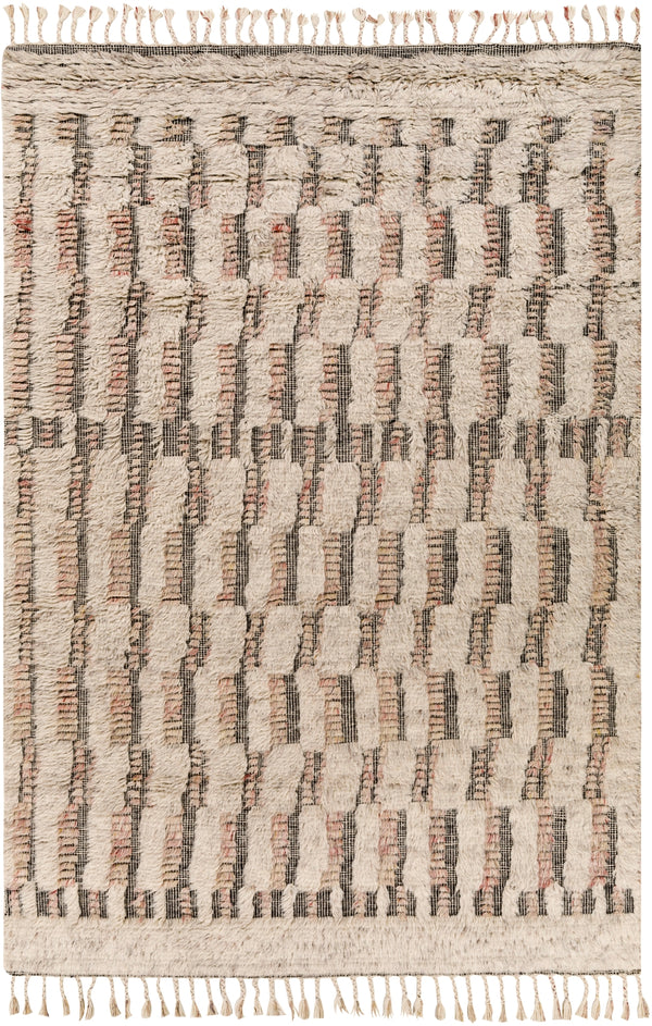 Sahara SAH-2309 Global Wool Rug SAH2309-69 Dark Brown, Pale Pink, Cream, Taupe 100% Wool 6' x 9'