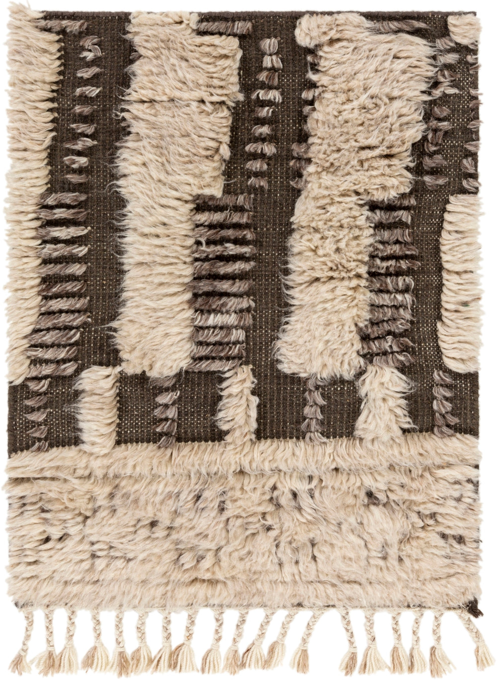 Sahara SAH-2310 Global Wool Rug SAH2310-81012 Charcoal, Cream, Taupe 100% Wool 8'10" x 12'