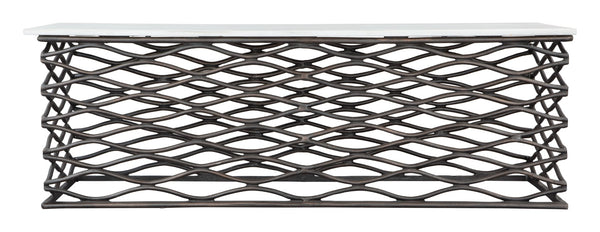 Zuo Modern Duchess Marble, MDF, Aluminum Modern Commercial Grade Coffee Table White, Antique Bronze Marble, MDF, Aluminum