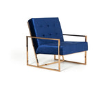 VIG Furniture Modrest Samara Modern Blue & Gold Accent Chair VGVCB8390A