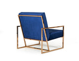 VIG Furniture Modrest Samara Modern Blue & Gold Accent Chair VGVCB8390A