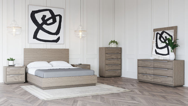 VIG Furniture Modrest Samson - Contemporary Grey & Silver Bedroom Set VGLBHAMI-SET