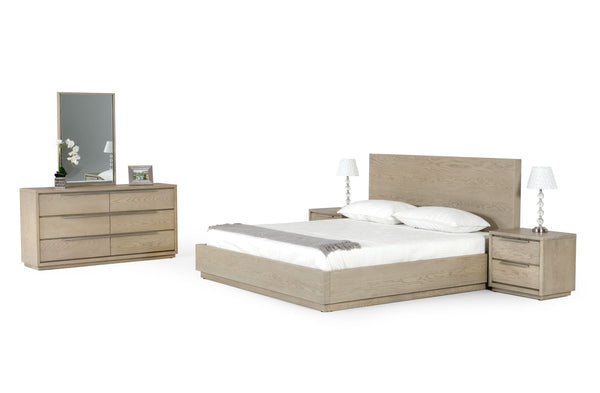 VIG Furniture Queen Modrest Samson - Contemporary Grey & Silver Bedroom Set VGLBHAMI-SET-Q