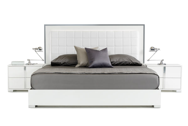 VIG Furniture California King Modrest San Marino Modern White Bed VGACSANMARINO-BED-WHT-CK