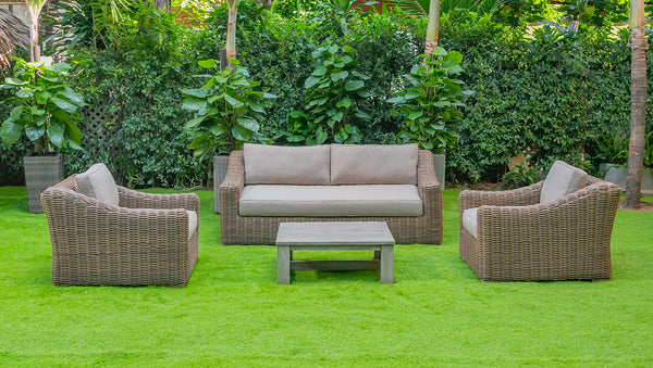 VIG Furniture Renava Sapelo Outdoor Beige Wicker Sofa Set VGATRASF-125-8MM