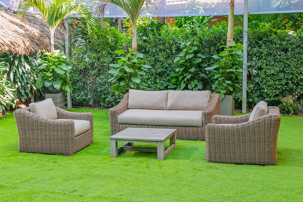 VIG Furniture Renava Sapelo Outdoor Beige Wicker Sofa Set VGATRASF-125-8MM