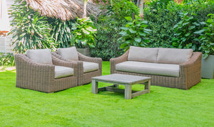 VIG Furniture Renava Sapelo Outdoor Beige Wicker Sofa Set VGATRASF-125-8MM