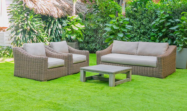VIG Furniture Renava Sapelo Outdoor Beige Wicker Sofa Set VGATRASF-125-8MM