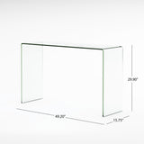 Cadyn Clear 12mm Tempered Glass Console Table Noble House