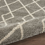 Nourison Geometric Shag GOS01 Moroccan Machine Made Power-loomed Indoor only Area Rug Silver 7'10" x 9'10" 99446482303