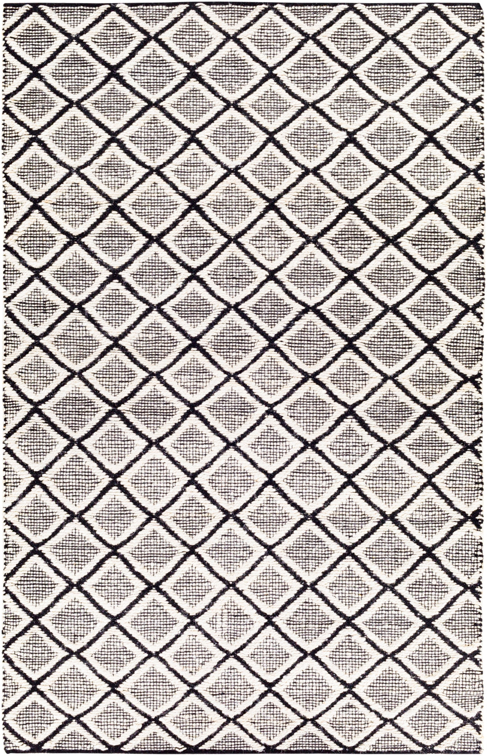 Santa Barbara SBB-2300 Global Jute, Cotton Rug SBB2300-81012 Black, Cream 80% Jute, 20% Cotton 8'10" x 12'