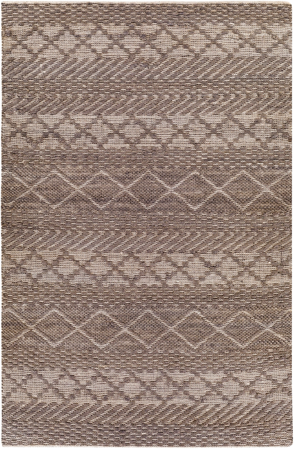 Santa Barbara SBB-2305 Global Jute, Cotton Rug SBB2305-81012 Medium Gray, Beige 80% Jute, 20% Cotton 8'10" x 12'