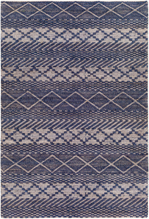 Santa Barbara SBB-2307 Global Jute, Cotton Rug SBB2307-81012 Navy, Beige 80% Jute, 20% Cotton 8'10" x 12'