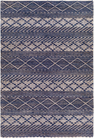 Santa Barbara SBB-2307 Global Jute, Cotton Rug SBB2307-81012 Navy, Beige 80% Jute, 20% Cotton 8'10" x 12'