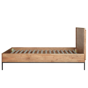 Hathaway Queen Bed Set - Minimalist Japandi Design, Easy Assembly, Solid Acacia Wood & Steel Frame