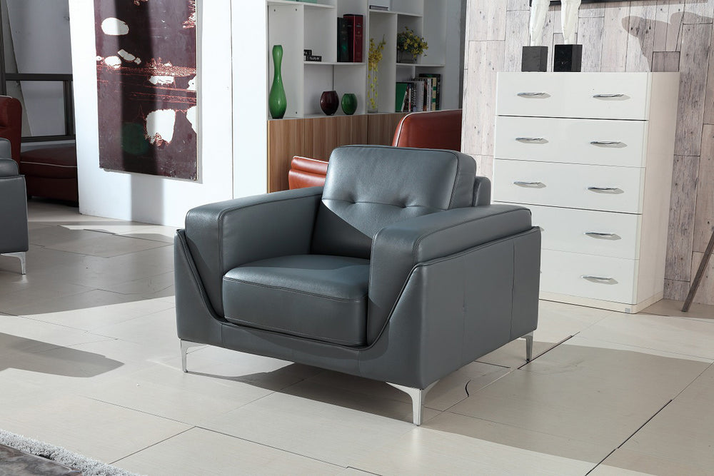 VIG Furniture Divani Casa Markham Modern Grey Bonded Leather Chair VGBNSBL-9211-GRY-CH