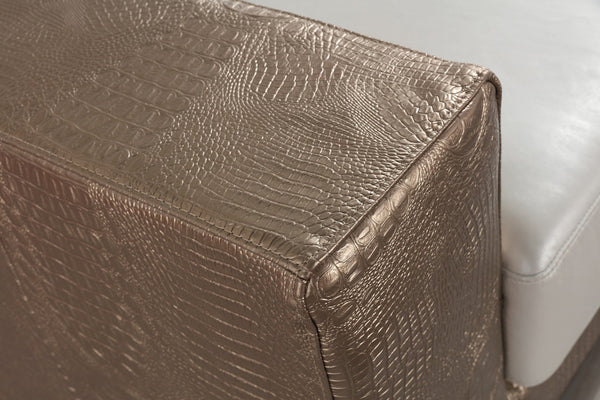 VIG Furniture Divani Casa Cordova Modern Bronze & White Leather Sofa Set VGBNSBL-9228