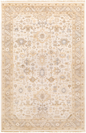 Sabine SBN-1000 Traditional Viscose Rug SBN1000-913 Khaki, Cream, Camel, Medium Gray 100% Viscose 9' x 13'