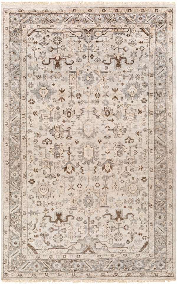 Sabine SBN-1001 Traditional Viscose Rug SBN1001-913 Light Gray, Khaki, Medium Gray, Dark Brown 100% Viscose 9' x 13'