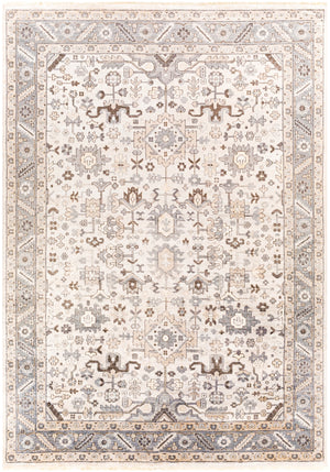 Sabine SBN-1001 Traditional Viscose Rug SBN1001-811 Light Gray, Khaki, Medium Gray, Dark Brown 100% Viscose 8' x 11'