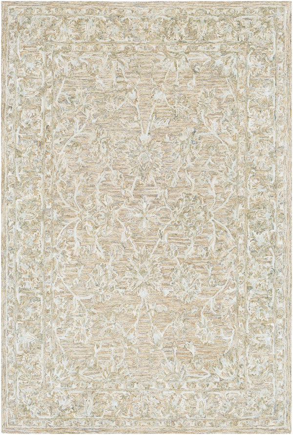 Shelby SBY-1000 Traditional Wool, Viscose Rug SBY1000-913 Cream, Medium Gray, Mustard, Light Gray 60% Wool, 40% Viscose 9' x 13'