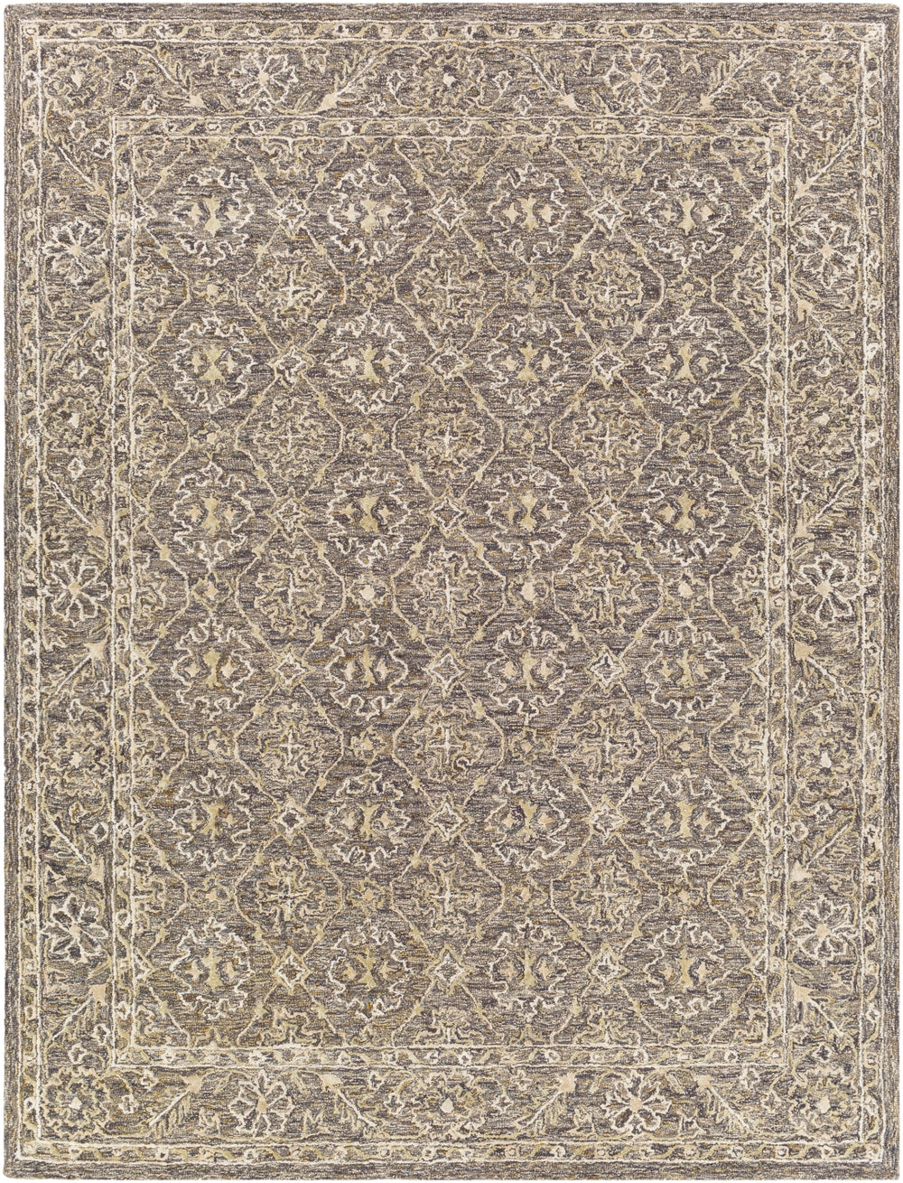 Shelby SBY-1010 Traditional Wool, Viscose Rug SBY1010-913 Olive, Tan, Charcoal, Medium Gray, Beige 60% Wool, 40% Viscose 9' x 13'