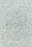 Shelby SBY-1012 Traditional Wool, Viscose Rug SBY1012-576 Teal, Seafoam, Medium Gray, Light Gray, Beige 60% Wool, 40% Viscose 5' x 7'6"