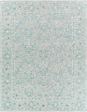 Shelby SBY-1012 Traditional Wool, Viscose Rug SBY1012-913 Teal, Seafoam, Medium Gray, Light Gray, Beige 60% Wool, 40% Viscose 9' x 13'