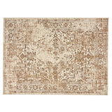Althoff 5'3" x 7' Indoor/Outdoor Area Rug, Sand and Ivory Noble House