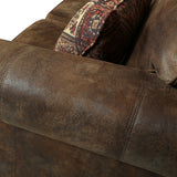 Porter Designs Elk River Leather-Look & Nail Head Transitional Sofa Brown 01-33C-01-975