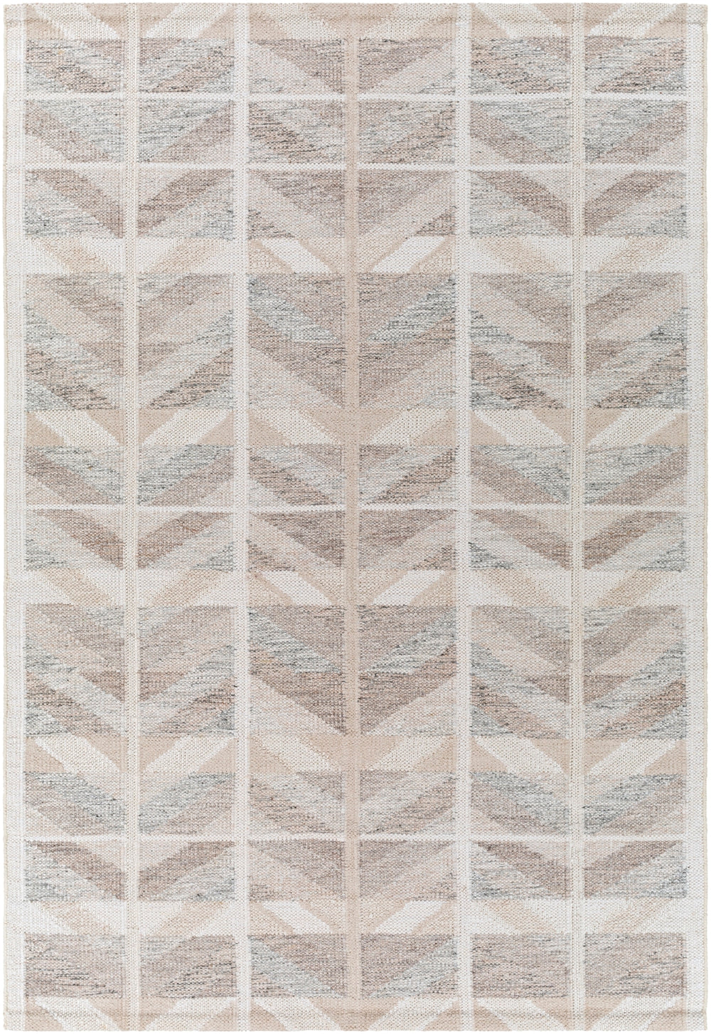 Scandi SCD-2300 Modern Viscose, Wool, Acrylic, Cotton Rug SCD2300-912 Tan, Charcoal, Medium Gray, Light Gray, Beige, Cream 55% Viscose, 25% Wool, 15% Acrylic, 5% Cotton 9' x 12'