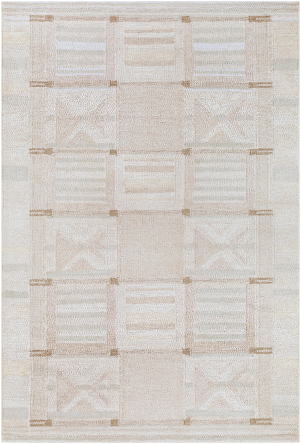 Scandi SCD-2302 Modern Viscose, Linen, Acrylic, Wool Rug SCD2302-576 Tan, Beige, Cream 60% Viscose, 25% Linen, 10% Acrylic, 5% Wool 5' x 7'6"