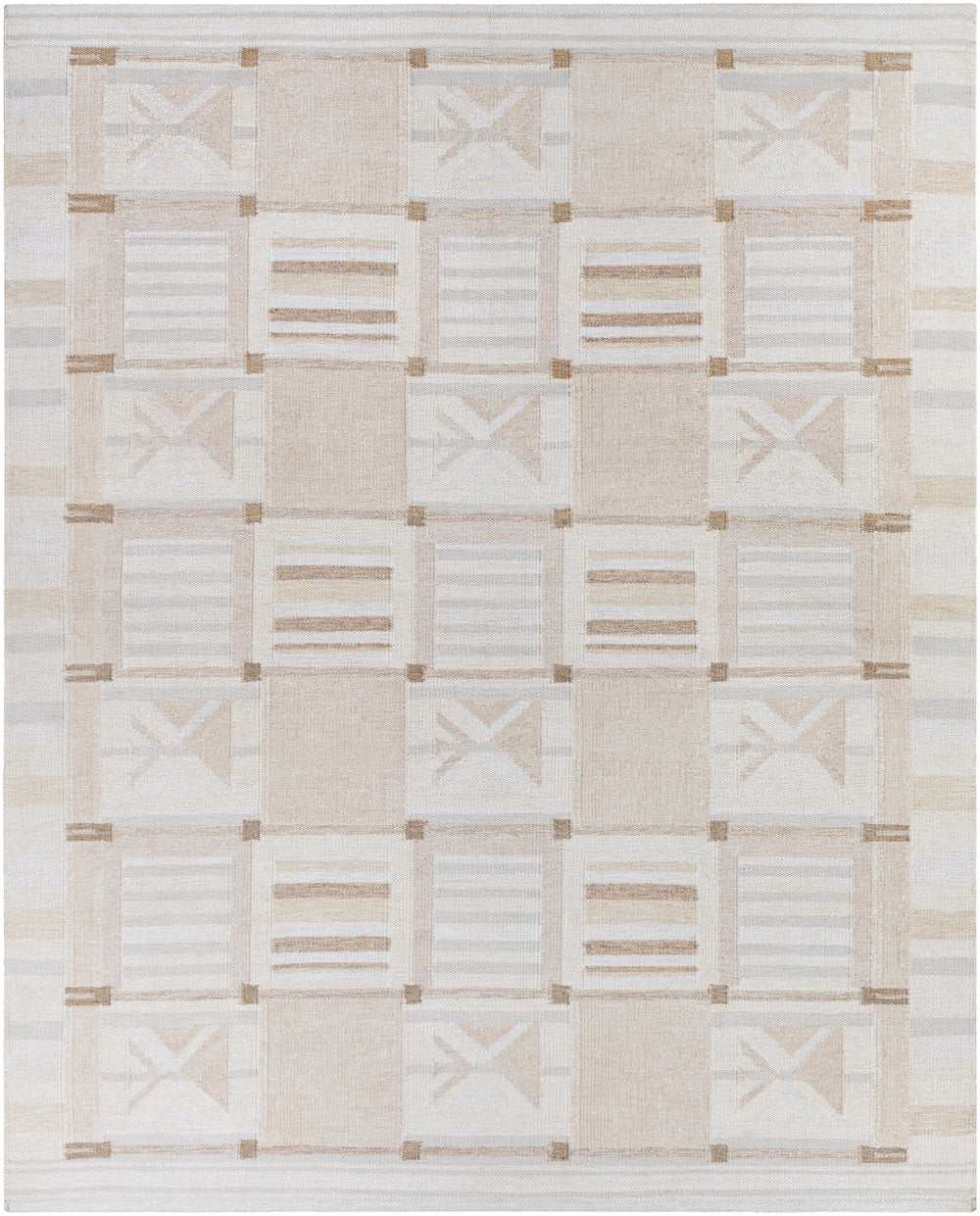 Scandi SCD-2302 Modern Viscose, Linen, Acrylic, Wool Rug SCD2302-912 Tan, Beige, Cream 60% Viscose, 25% Linen, 10% Acrylic, 5% Wool 9' x 12'