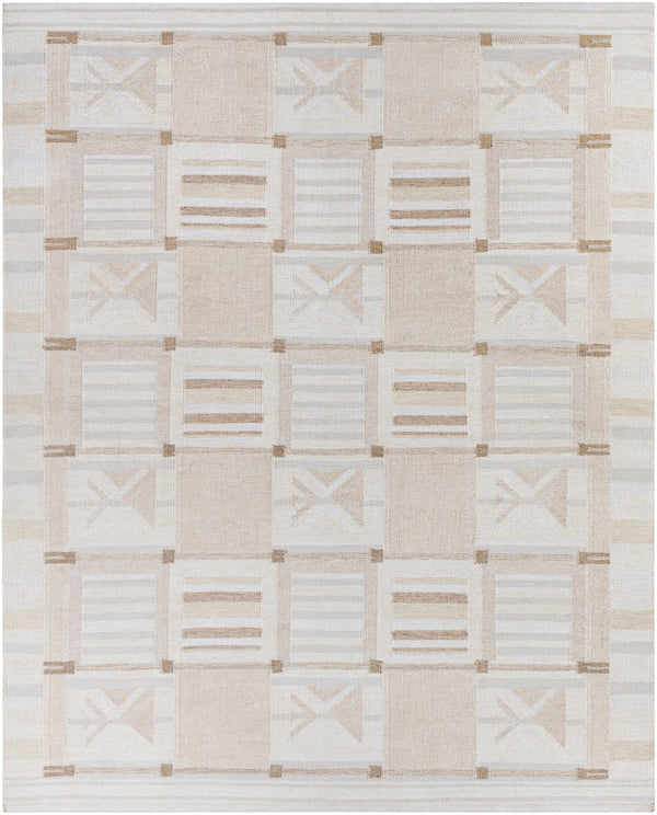 Scandi SCD-2302 Modern Viscose, Linen, Acrylic, Wool Rug SCD2302-912 Tan, Beige, Cream 60% Viscose, 25% Linen, 10% Acrylic, 5% Wool 9' x 12'