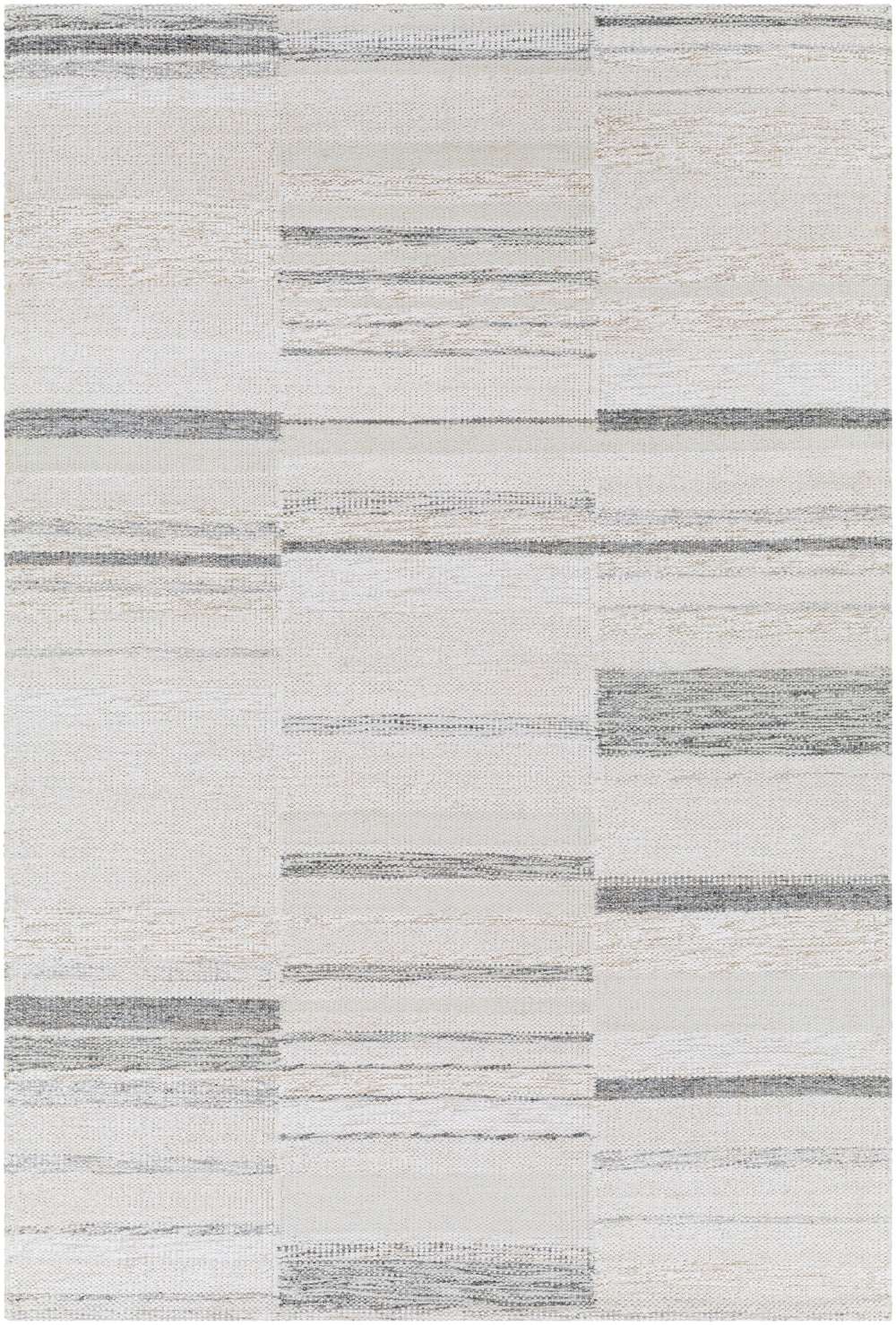 Scandi SCD-2305 Modern Viscose, Acrylic, Wool Rug SCD2305-912 Charcoal, Medium Gray, Light Gray, Tan, Beige, Cream 75% Viscose, 15% Acrylic, 10% Wool 9' x 12'