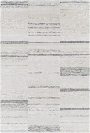 Scandi SCD-2305 Modern Viscose, Acrylic, Wool Rug SCD2305-576 Charcoal, Medium Gray, Light Gray, Tan, Beige, Cream 75% Viscose, 15% Acrylic, 10% Wool 5' x 7'6"