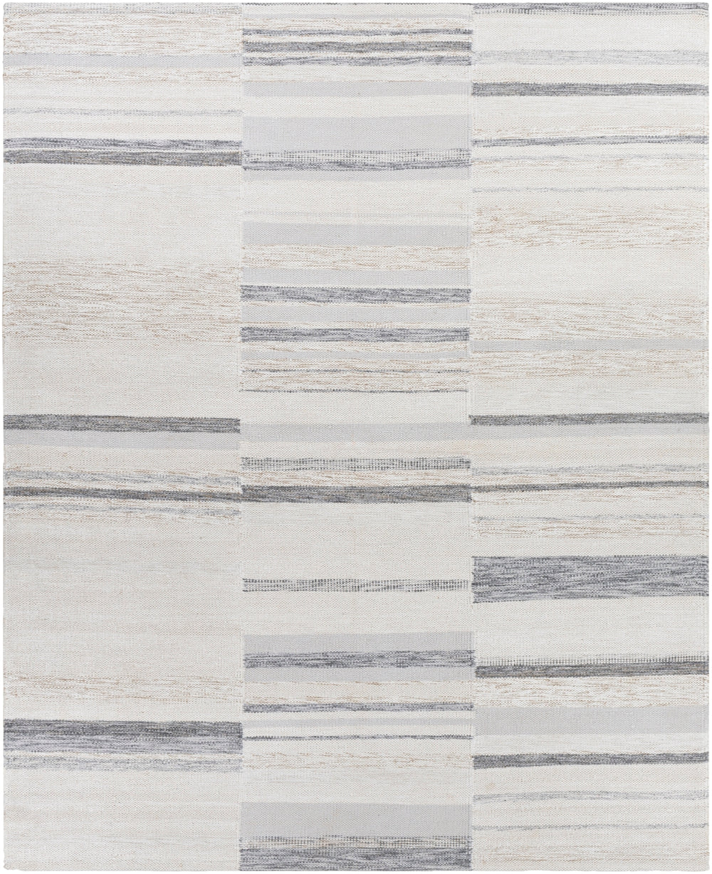 Scandi SCD-2305 Modern Viscose, Acrylic, Wool Rug SCD2305-912 Charcoal, Medium Gray, Light Gray, Tan, Beige, Cream 75% Viscose, 15% Acrylic, 10% Wool 9' x 12'