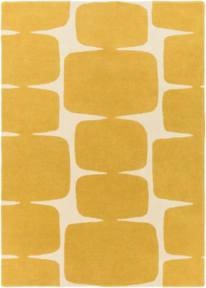 Scion SCI-36 Modern Wool Rug SCI36-58 Mustard, Cream 100% Wool 5' x 8'