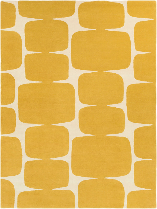 Scion SCI-36 Modern Wool Rug SCI36-811 Mustard, Cream 100% Wool 8' x 11'
