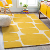 Scion SCI-36 Modern Wool Rug SCI36-811 Mustard, Cream 100% Wool 8' x 11'