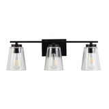 Grezler 3-Light Wall Sconce in Oil-Rubbed Bronze - Chic Industrial Glass Shade Lighting Decor