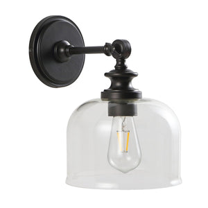 Neri Wall Sconce Set of 2 - Vintage-Inspired Oil-Rubbed Bronze with Clear Glass Shade Elegance