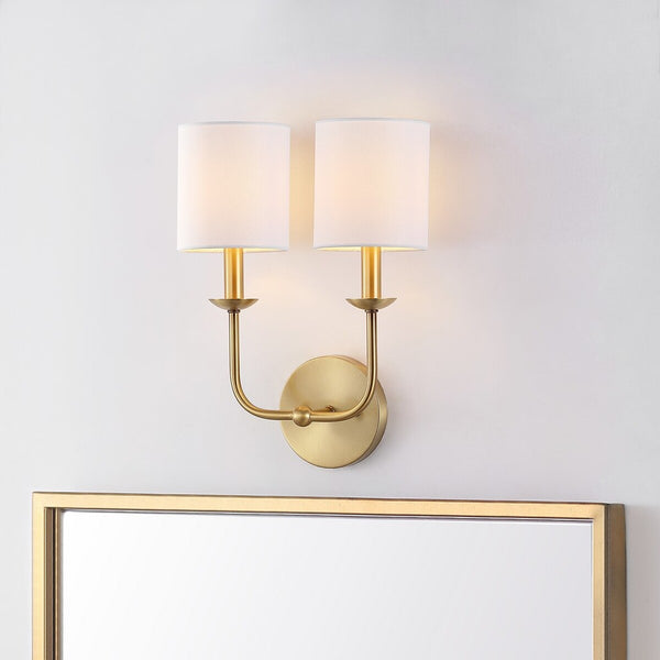 Ferrara Wall Sconce - Elegant Gold Finish & Soft White Shades for Timeless Glamour in Any Room